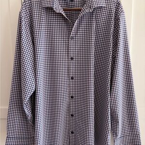 Mizzen+Main Navy and Light Pink Gingham Shirt